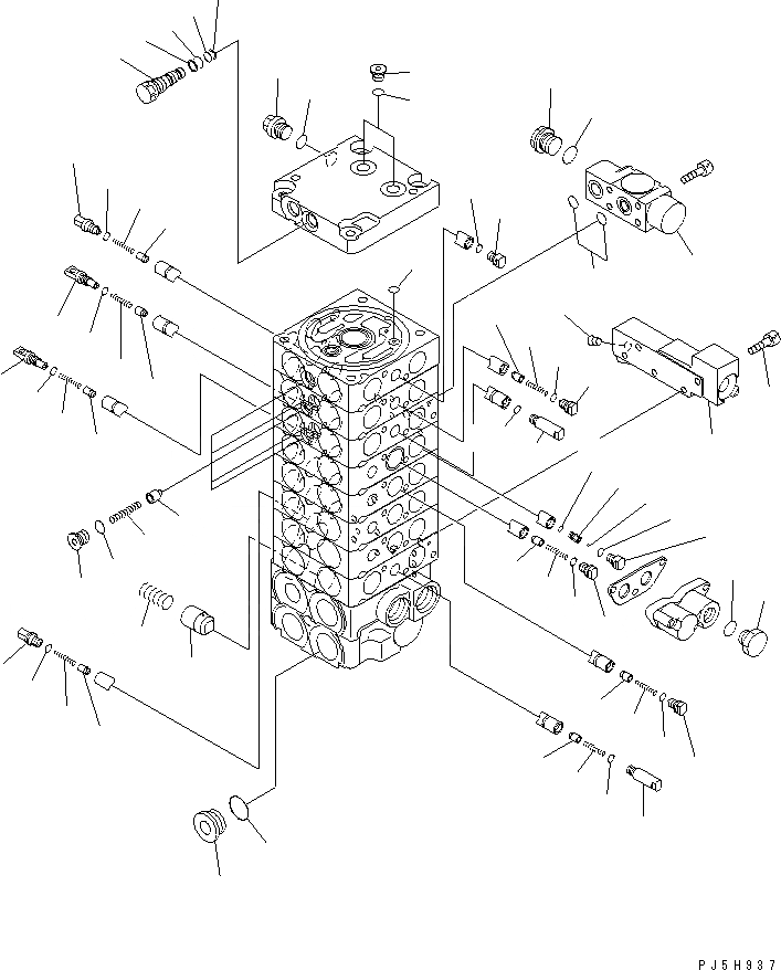 Схема запчастей Komatsu PC20MRX-1 - ОСНОВН. КЛАПАН (8-КЛАПАН) (7/)(№-7) ОСНОВН. КОМПОНЕНТЫ И РЕМКОМПЛЕКТЫ