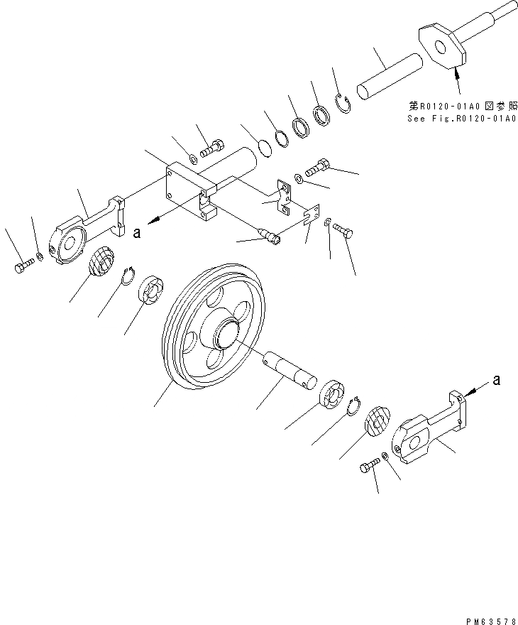 Схема запчастей Komatsu PC20R-8 - ПЕРЕДН. ЛЕНИВЕЦ ХОДОВАЯ