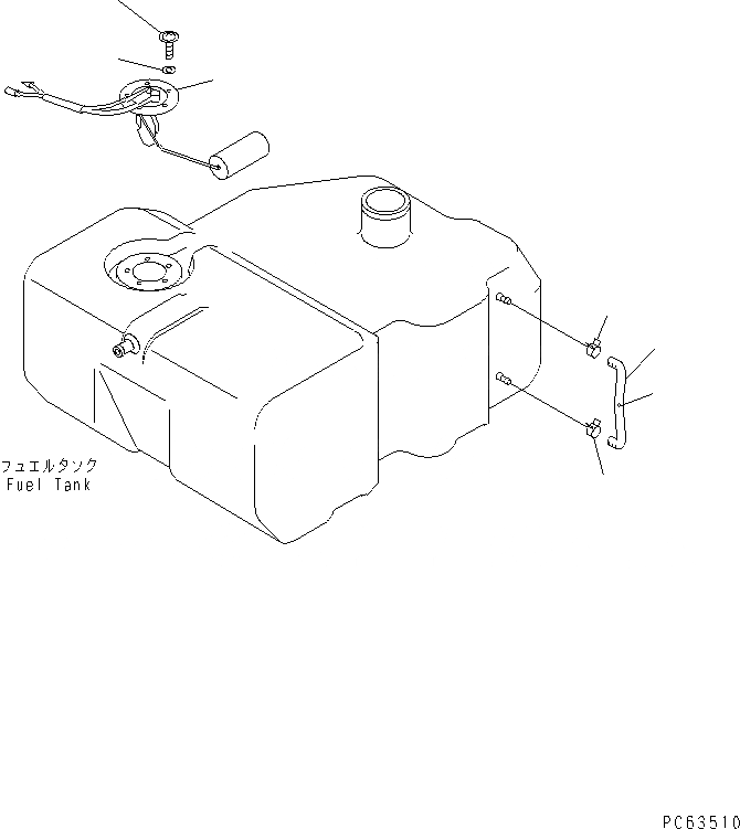 Схема запчастей Komatsu PC20R-8 - УРОВЕНЬ ДАТЧИК И ТОПЛИВН. GAUGE ТОПЛИВН. БАК. AND КОМПОНЕНТЫ