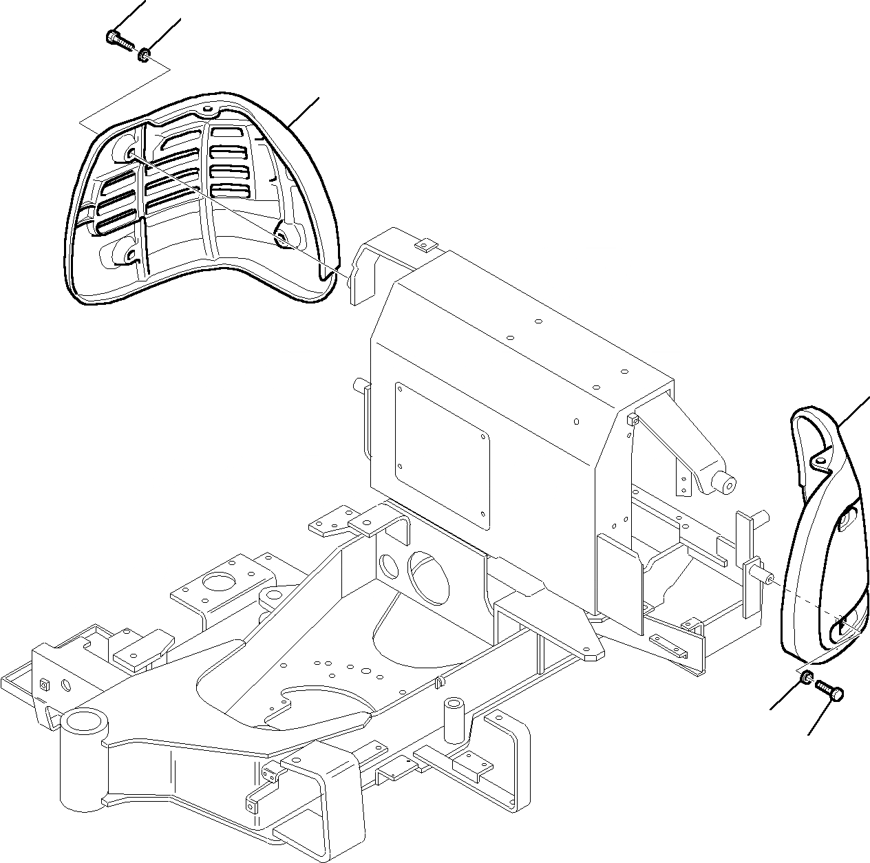 Схема запчастей Komatsu PC20R-8 - LATERAL ЗАЩИТА СИСТЕМА УПРАВЛЕНИЯ И ОСНОВНАЯ РАМА