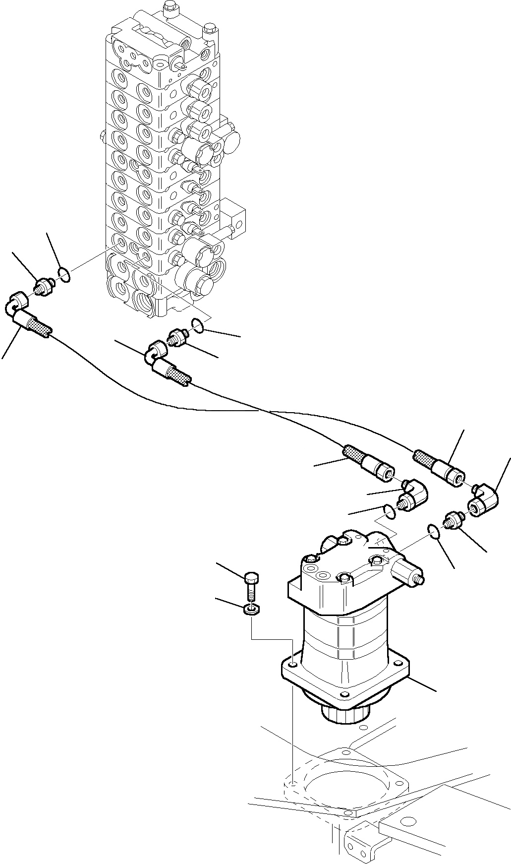 Схема запчастей Komatsu PC20R-8 - ГИДРОЛИНИЯ (ЦИЛИНДР ПОВОРОТА СТРЕЛЫ ЛИНИЯ) УПРАВЛ-Е РАБОЧИМ ОБОРУДОВАНИЕМ