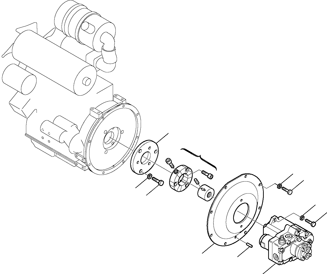Схема запчастей Komatsu PC20R-8 - МЕХ-М ОТБОРА МОЩНОСТИ КОМПОНЕНТЫ ДВИГАТЕЛЯ И ЭЛЕКТРИКА