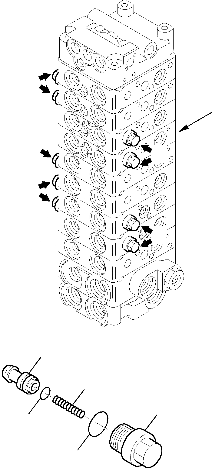 Схема запчастей Komatsu PC20R-8 - УПРАВЛЯЮЩ. КЛАПАН (/) УПРАВЛ-Е РАБОЧИМ ОБОРУДОВАНИЕМ