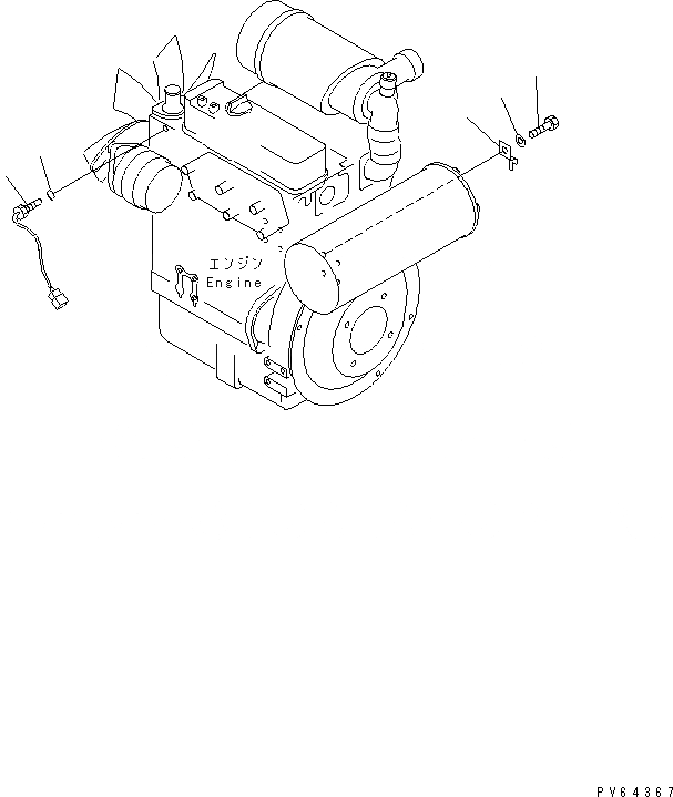 Схема запчастей Komatsu PC20UU-3 - КРЕПЛЕНИЕ ДВИГАТЕЛЯ (ДАТЧИК ТЕМПЕРАТУРЫ ВОДЫ И Э/ПРОВОДКА КРЕПЛЕНИЕ) КОМПОНЕНТЫ ДВИГАТЕЛЯ