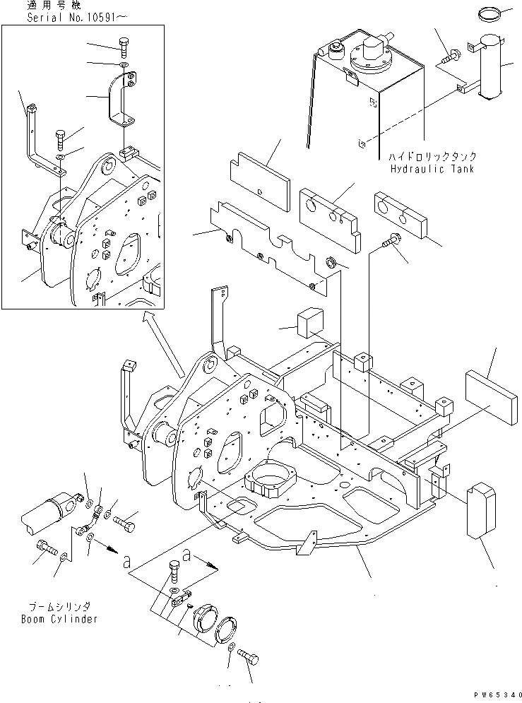 Схема запчастей Komatsu PC20UU-3 - ОСНОВНАЯ РАМА ОСНОВНАЯ РАМА И ЕЕ ЧАСТИ