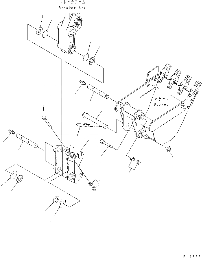 Схема запчастей Komatsu PC20UU-3 - ПАЛЕЦ КОВША (ДЛЯ МОЛОТА РУКОЯТЬ) РАБОЧЕЕ ОБОРУДОВАНИЕ
