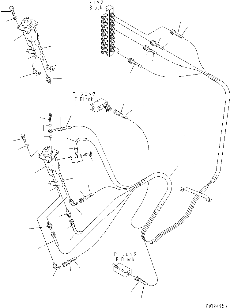 Схема запчастей Komatsu PC210-6D - ОСНОВН. КОНСТРУКЦИЯ (РАБОЧАЯ ЛИНИЯ PPC) (КЛАПАН PPCAND ПАТРУБКИ ЛЕВОЙ СТОЙКИ)(№-) КАБИНА ОПЕРАТОРА И СИСТЕМА УПРАВЛЕНИЯ