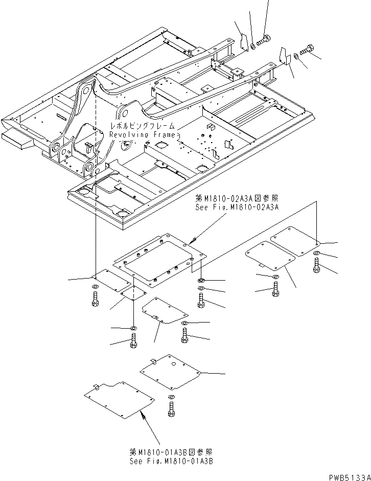 Схема запчастей Komatsu PC210-6D - НИЖН. КРЫШКА (ОСНОВНАЯ РАМА) (ПРАВ.) (СПЕЦ-Я ДЛЯ РАЗРУШ. ЗДАНИЙ)(№99-) ЧАСТИ КОРПУСА