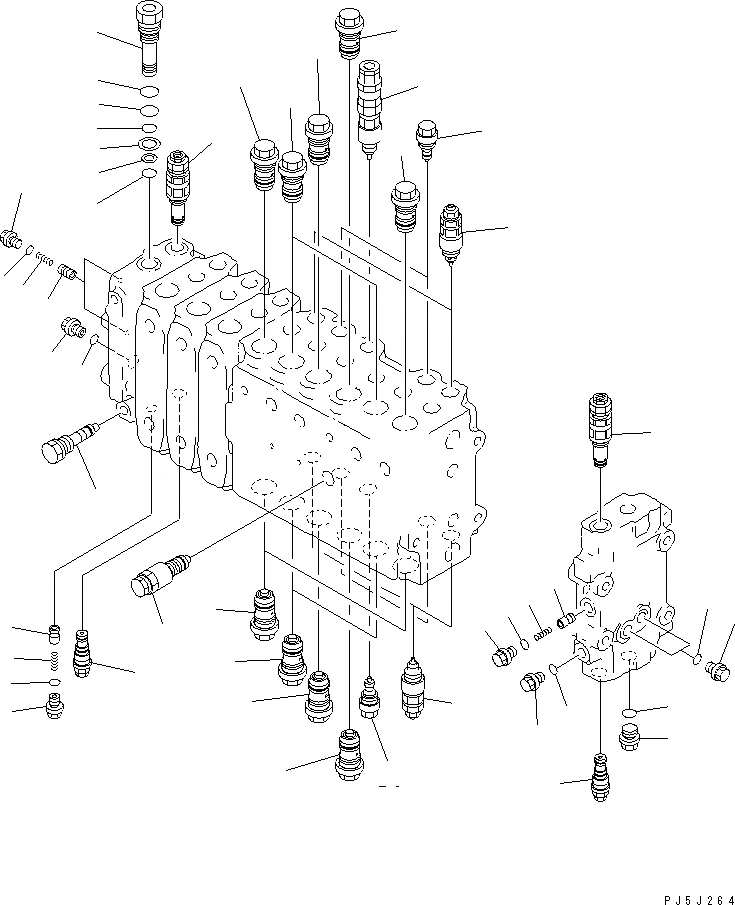 Схема запчастей Komatsu PC210-6G - ОСНОВН. КЛАПАН (-АКТУАТОР) (/)(№-) ОСНОВН. КОМПОНЕНТЫ И РЕМКОМПЛЕКТЫ