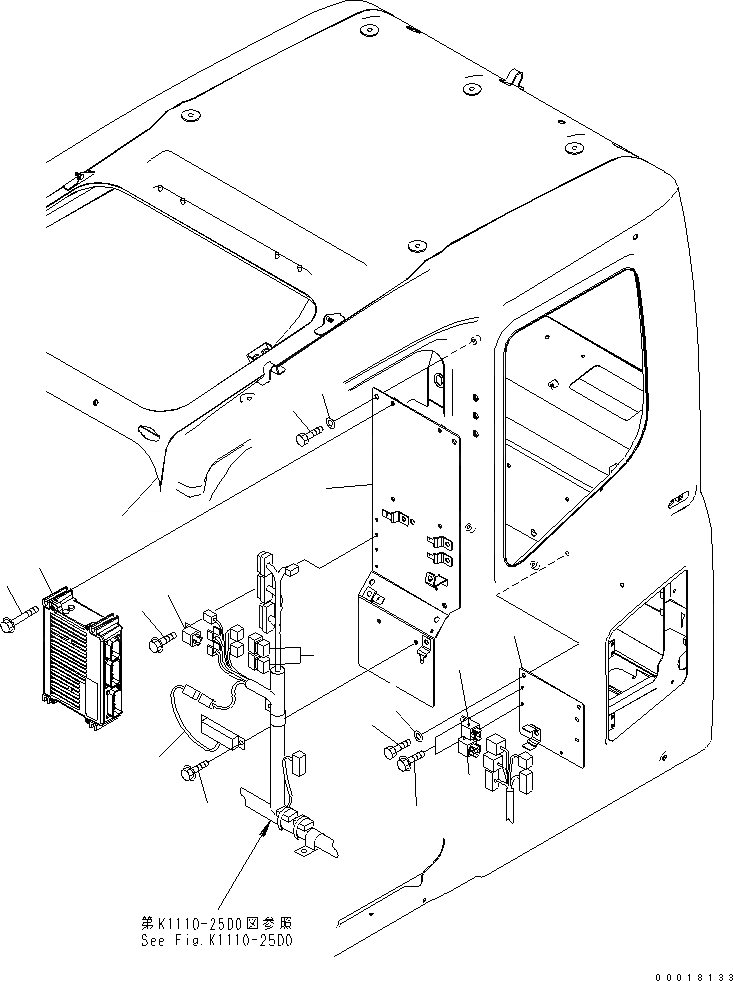 Схема запчастей Komatsu PC210-7-CA - ОСНОВН. КОНСТРУКЦИЯ (КАБИНА) (ПАНЕЛЬ)(№-) КАБИНА ОПЕРАТОРА И СИСТЕМА УПРАВЛЕНИЯ