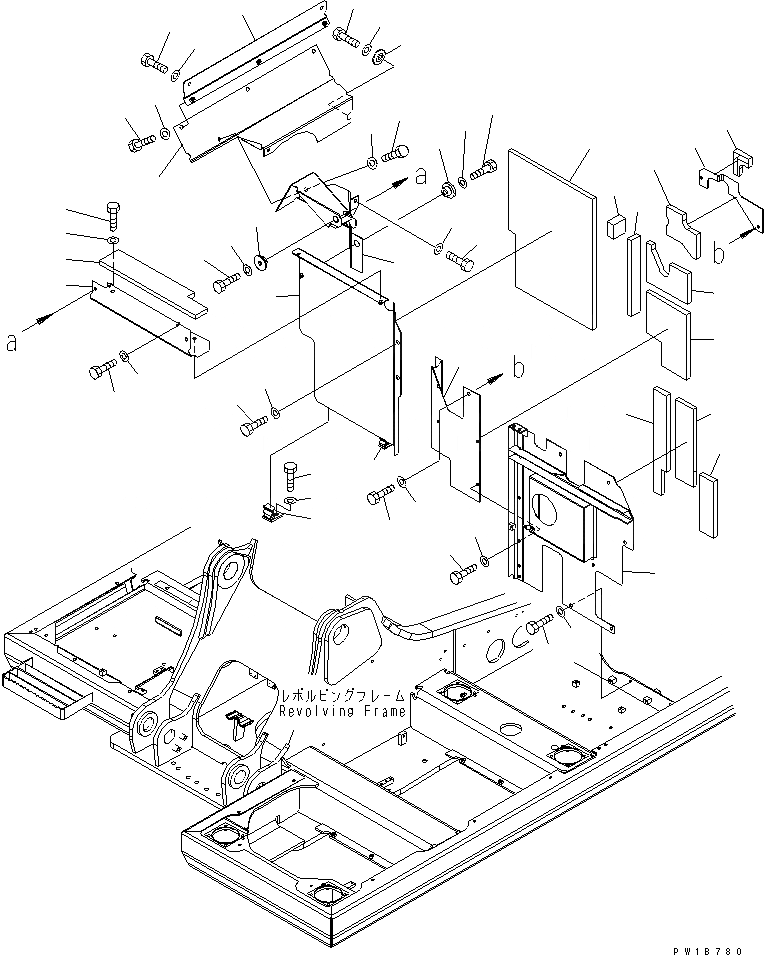 Схема запчастей Komatsu PC210-7-CA - ПЕРЕГОРОДКА. (КАБИНА)(№-) ЧАСТИ КОРПУСА