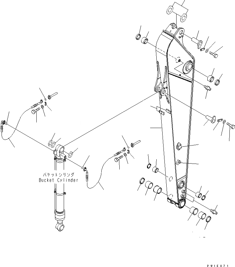 Схема запчастей Komatsu PC210-7-CA - РУКОЯТЬ (.9M) (СПЕЦ-Я ДЛЯ РАЗРУШ. ЗДАНИЙ)(№-) РАБОЧЕЕ ОБОРУДОВАНИЕ
