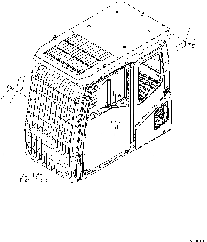 Схема запчастей Komatsu PC210-7-CA - ПРЕДУПРЕЖДАЮЩ. МАРКИРОВКА (ДЛЯ ЗАЩИТЫ LV2) МАРКИРОВКА