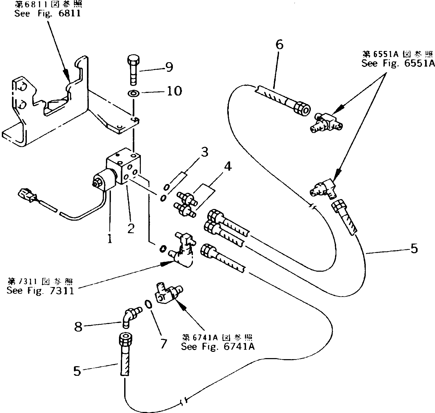 Схема запчастей Komatsu PC210-5K - РУКОЯТЬ FINE УПРАВЛ-Е СОЛЕНОИДНЫЙ КЛАПАН ТРУБЫ(№K7-) УПРАВЛ-Е РАБОЧИМ ОБОРУДОВАНИЕМ