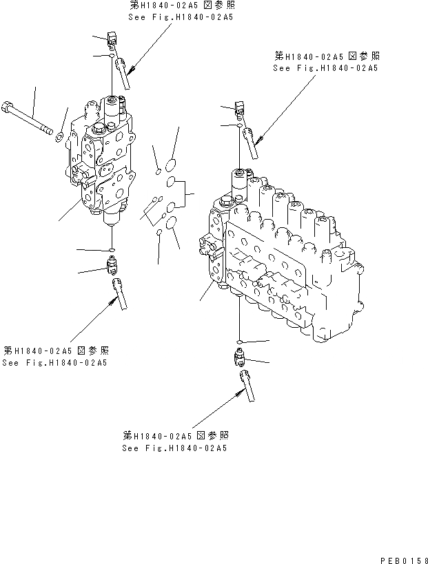 Схема запчастей Komatsu PC210-6 - ОСНОВН. КЛАПАН (КЛАПАН) ( АКТУАТОР) (КОМПЛЕКТ)(№-99) ГИДРАВЛИКА