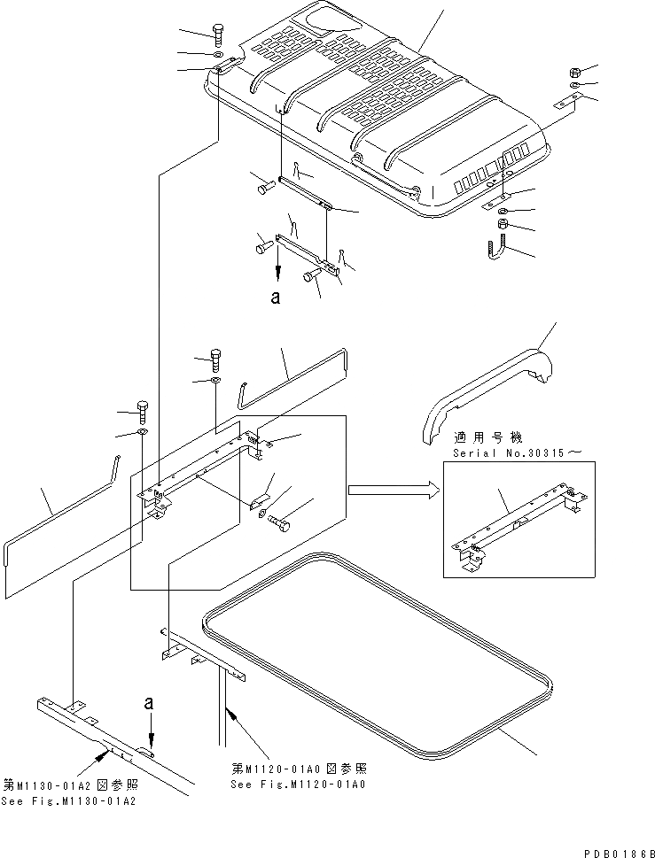 Схема запчастей Komatsu PC210-6 - КАПОТ(№-979) ЧАСТИ КОРПУСА