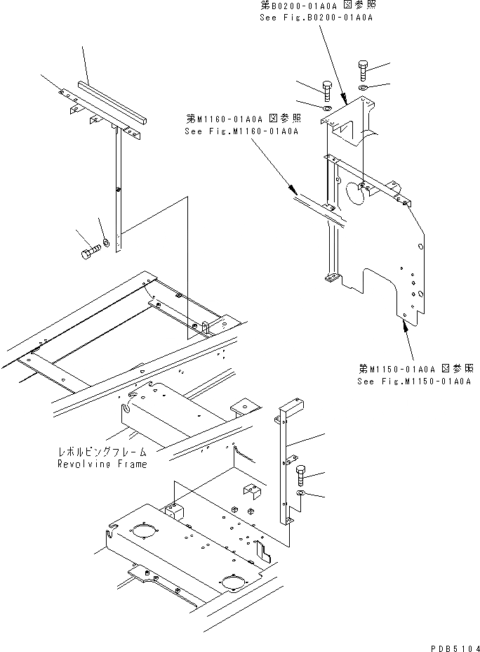 Схема запчастей Komatsu PC210-6 - РАМА (КАБИНА)(№9-979) ЧАСТИ КОРПУСА