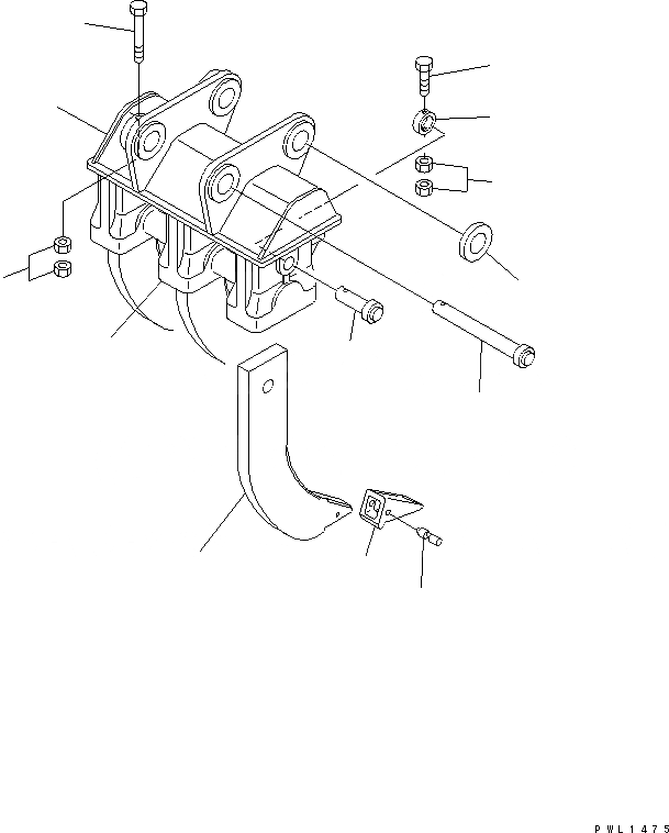 Схема запчастей Komatsu PC210-6 - ТРЕХЗУБЫЙ РЫХЛИТЕЛЬ РАБОЧЕЕ ОБОРУДОВАНИЕ