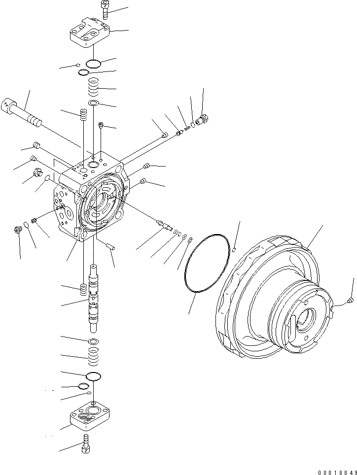 Схема запчастей Komatsu PC210-6 - МОТОР ХОДА (/)(№9-9) ОСНОВН. КОМПОНЕНТЫ И РЕМКОМПЛЕКТЫ