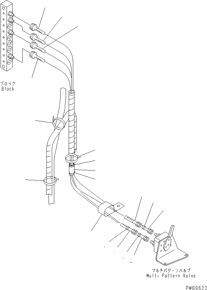 Схема запчастей Komatsu PC210-6 - MULTI PATTERN КЛАПАН (WAY) (MULTI КЛАПАН - ОСНОВН. КЛАПАН)(№-) ГИДРАВЛИКА