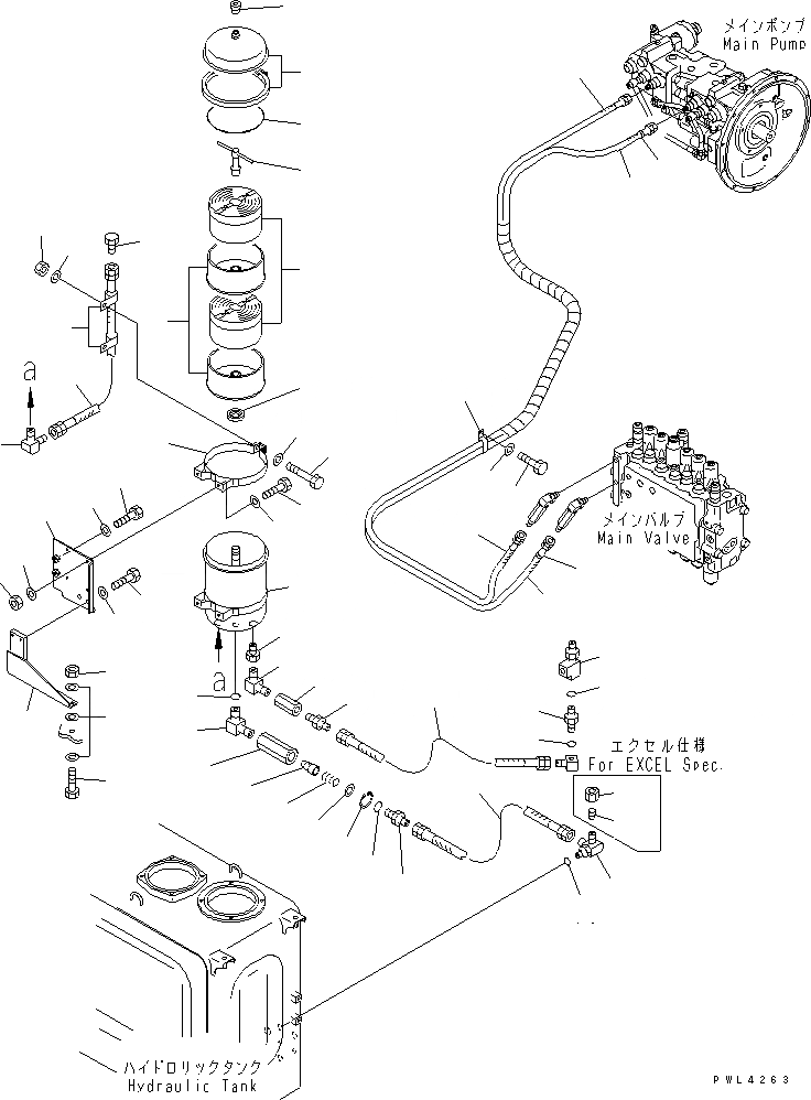 Схема запчастей Komatsu PC210-6 - ЛИНИЯ LS(С BY-PASS ФИЛЬТР.)(№88-) ГИДРАВЛИКА