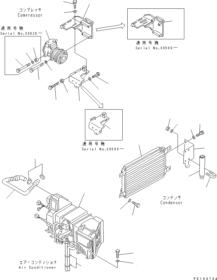 Схема запчастей Komatsu PC210-6 - КОНДИЦ. ВОЗДУХА (БЛОК)(№-89) КАБИНА ОПЕРАТОРА И СИСТЕМА УПРАВЛЕНИЯ