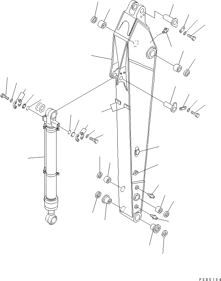 Схема запчастей Komatsu PC210-6 - РУКОЯТЬ (.9M) (УСИЛ.) (С ДОПОЛН. ГИДРОЛИНИЯ) (ДЛЯ COMPONENT) РАБОЧЕЕ ОБОРУДОВАНИЕ