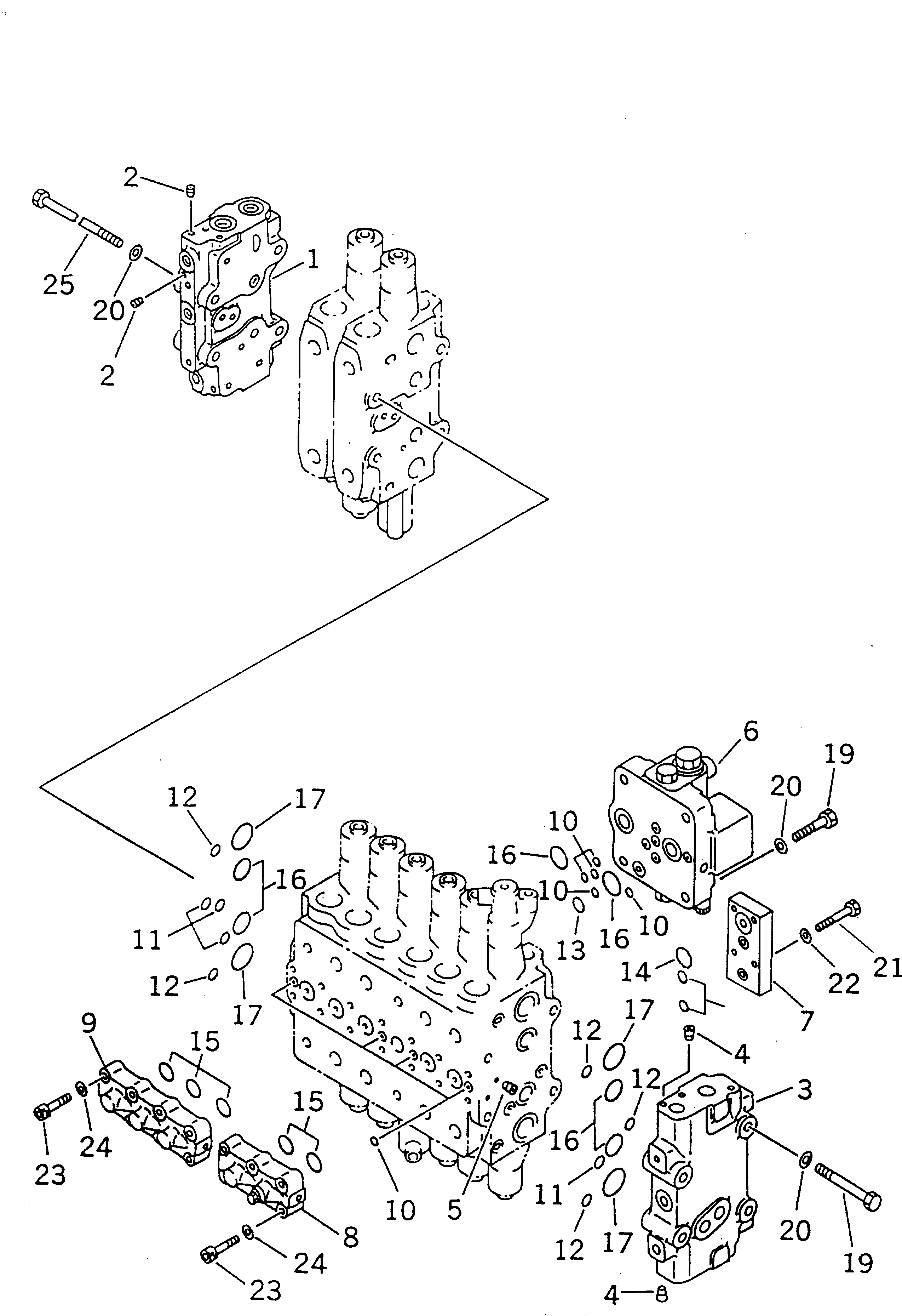 Схема запчастей Komatsu PC210-6K - ОСНОВН. КЛАПАН (-АКТУАТОР) (/)(№K-K999) ГИДРАВЛИКА