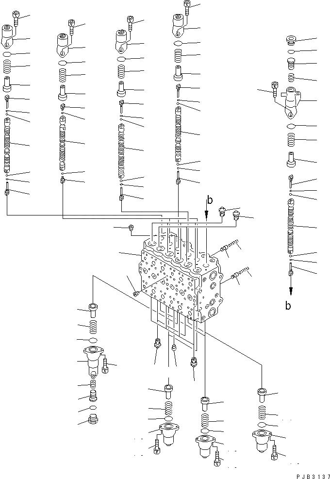 Схема запчастей Komatsu PC210-6K - ОСНОВН. КЛАПАН (-АКТУАТОР) (/)(№K-K999) ГИДРАВЛИКА