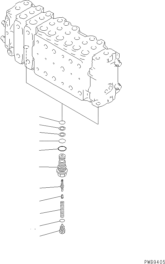 Схема запчастей Komatsu PC210-6K - ОСНОВН. КЛАПАН (-АКТУАТОР) (/)(№K-) ГИДРАВЛИКА