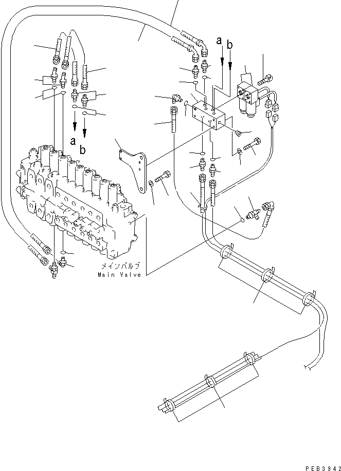 Схема запчастей Komatsu PC210-6K - СТРЕЛА УПРАВЛ-Е ЛИНИЯ (2-СЕКЦИОНН. СТРЕЛА)(№K-K89) ГИДРАВЛИКА