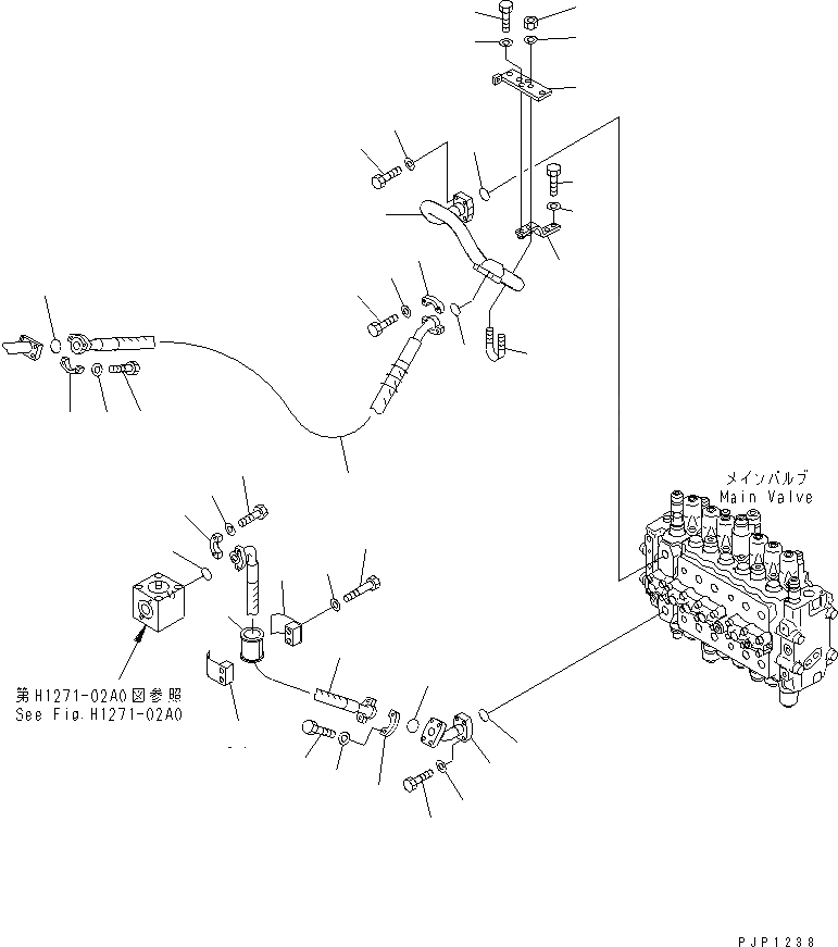 Схема запчастей Komatsu PC210-6K - НАВЕСНОЕ ОБОРУД-Е (-АКТУАТОР) (ВРАЩ. ТРУБЫ /)(№K-) ГИДРАВЛИКА