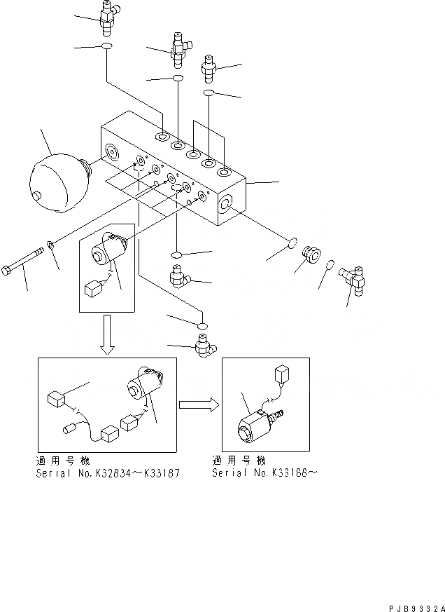 Схема запчастей Komatsu PC210-6K - СОЛЕНОИДНЫЙ КЛАПАН (СОЛЕНОИДНЫЙ КЛАПАН И АККУМУЛЯТОР)(№K-) ГИДРАВЛИКА