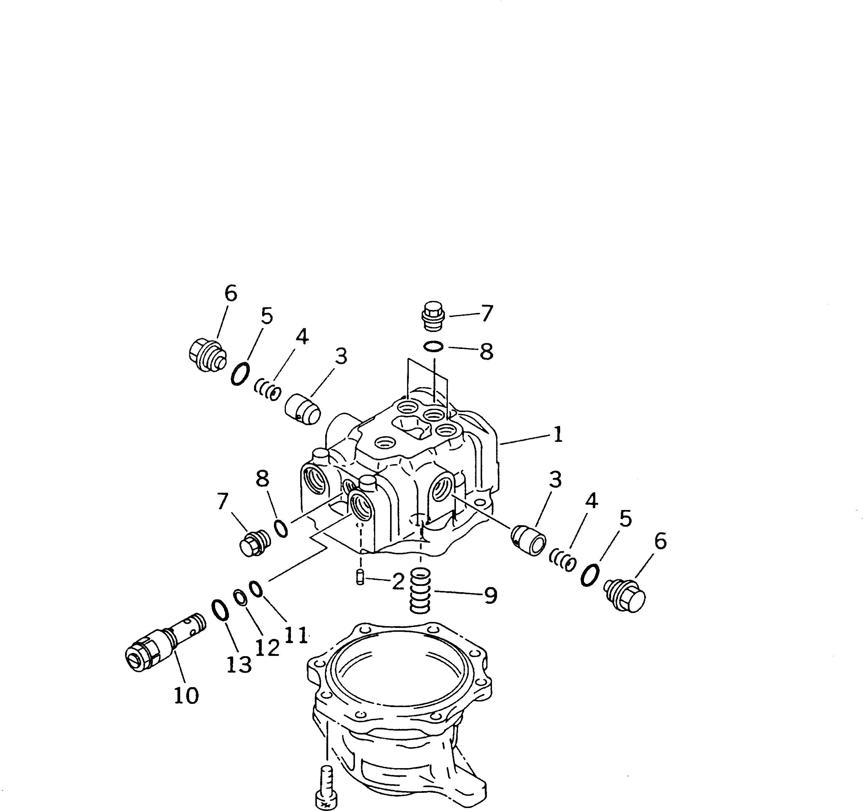 Схема запчастей Komatsu PC210-6K - МОТОР ПОВОРОТА (/)(№K-K8) ПОВОРОТН. КРУГ И КОМПОНЕНТЫ