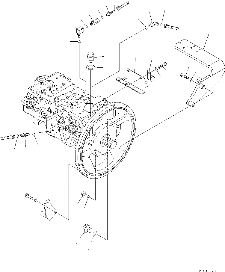 Схема запчастей Komatsu PC210-7-CG - ОСНОВН. НАСОС (СОЕДИНИТЕЛЬН. ЧАСТИ)(№-) ГИДРАВЛИКА