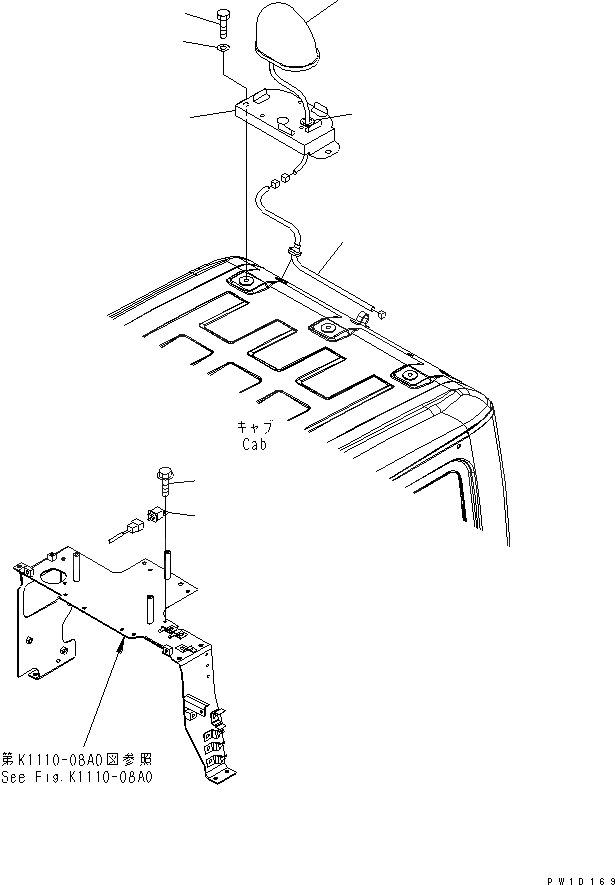 Схема запчастей Komatsu PC210-7-CG - РУКОЯТЬ CRANE (ОСНОВН. ЛИНИЯ) СПЕЦ. ОПЦИИ
