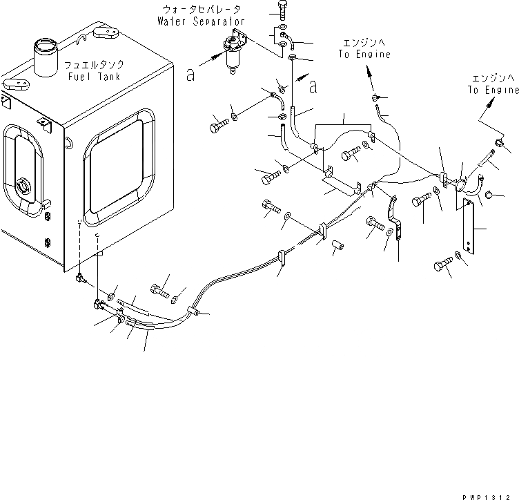 Схема запчастей Komatsu PC210-7K - ТОПЛИВНАЯ ЛИНИЯ (ТРУБЫ) ТОПЛИВН. БАК. AND КОМПОНЕНТЫ