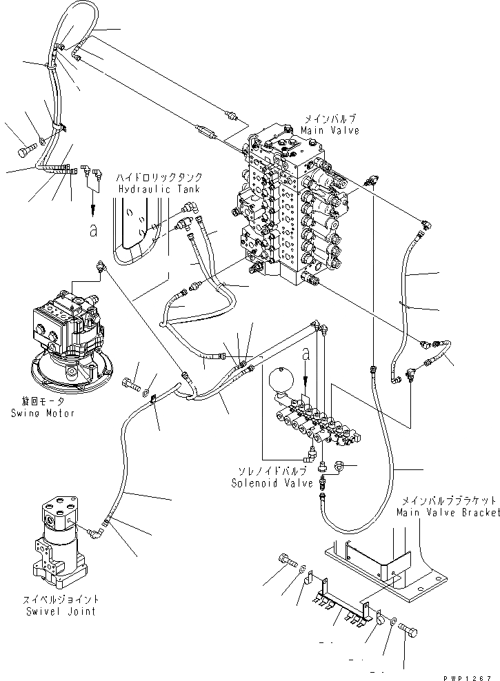 Схема запчастей Komatsu PC210-7K - СОЛЕНОИДНЫЙ КЛАПАН (ПАТРУБКИ И КОРПУС) ГИДРАВЛИКА