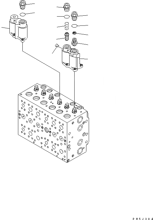 Схема запчастей Komatsu PC210-7K - ОСНОВН. КЛАПАН (-АКТУАТОР) (/) (ДЛЯ 2-СЕКЦИОНН. СТРЕЛЫ)(№K-K) ОСНОВН. КОМПОНЕНТЫ И РЕМКОМПЛЕКТЫ