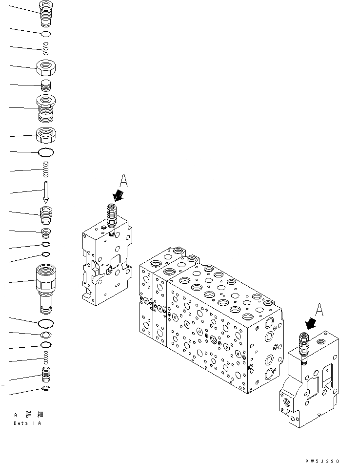 Схема запчастей Komatsu PC210-7K - ОСНОВН. КЛАПАН (-АКТУАТОР) (9/) (ДЛЯ 2-СЕКЦИОНН. СТРЕЛЫ)(№K-K) ОСНОВН. КОМПОНЕНТЫ И РЕМКОМПЛЕКТЫ