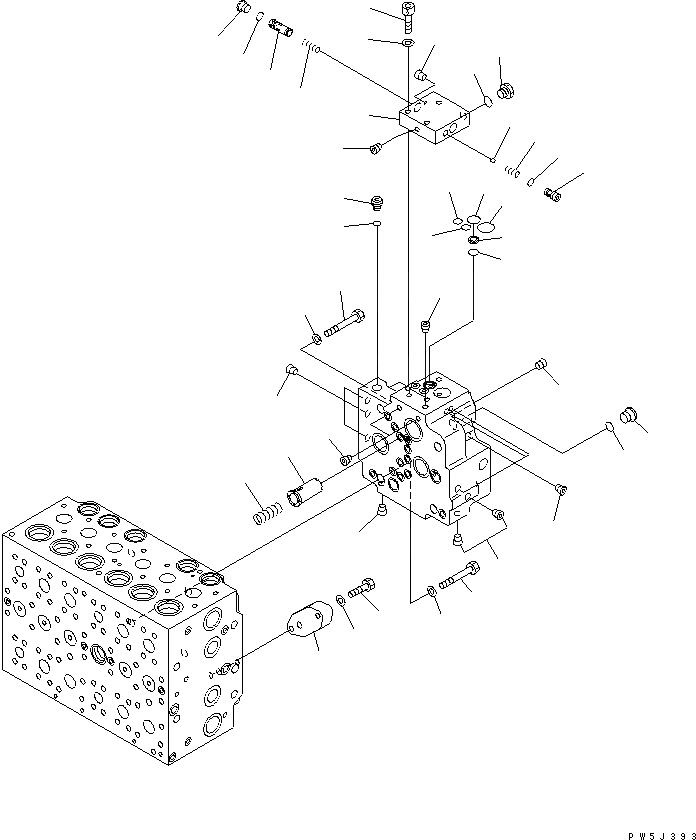 Схема запчастей Komatsu PC210-7K - ОСНОВН. КЛАПАН (-АКТУАТОР) (/) (ДЛЯ 2-СЕКЦИОНН. СТРЕЛЫ)(№K-K) ОСНОВН. КОМПОНЕНТЫ И РЕМКОМПЛЕКТЫ