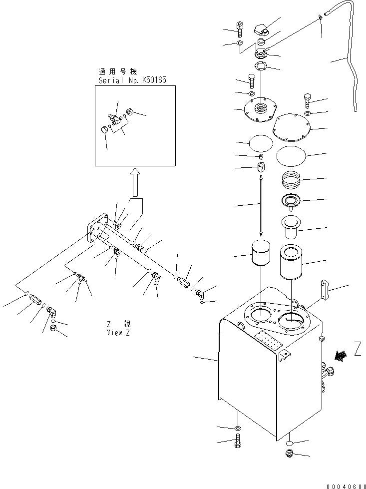 Схема запчастей Komatsu PC210-8K - ГИДР. БАК. H ГИДРАВЛИКА