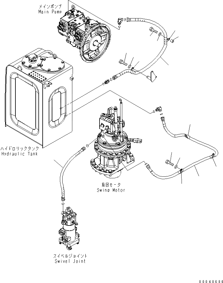 Схема запчастей Komatsu PC210-8K - ВОЗВРАТН. ЛИНИЯ H ГИДРАВЛИКА