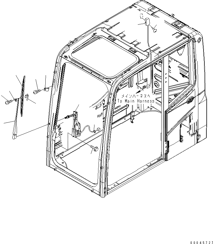 Схема запчастей Komatsu PC210-8K - ОСНОВН. КОНСТРУКЦИЯ (OPERATORґS КАБИНА) (ДВОРНИКИ И ОСВЕЩЕНИЕ) K OPERATORґS ОБСТАНОВКА И СИСТЕМА УПРАВЛЕНИЯ