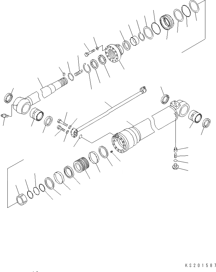 Схема запчастей Komatsu PC210-8K - ЦИЛИНДР РУКОЯТИ(БЕЗ КЛАПАН ПЕРЕГРУЗКИ) Y ОСНОВН. КОМПОНЕНТЫ И РЕМКОМПЛЕКТЫ