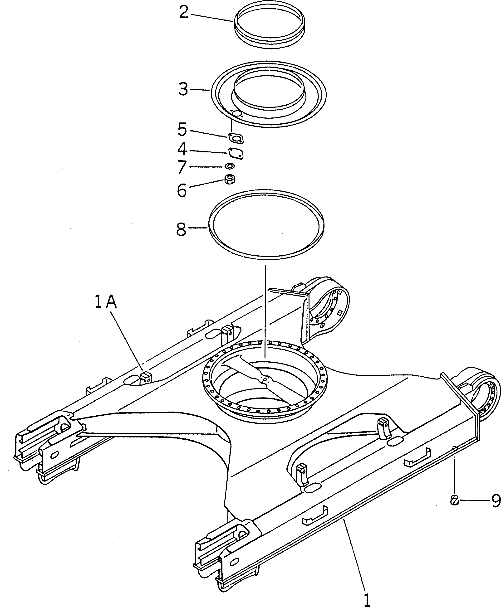 Схема запчастей Komatsu PC210LC-6G - ГУСЕНИЧНАЯ РАМА(№-89) ХОДОВАЯ