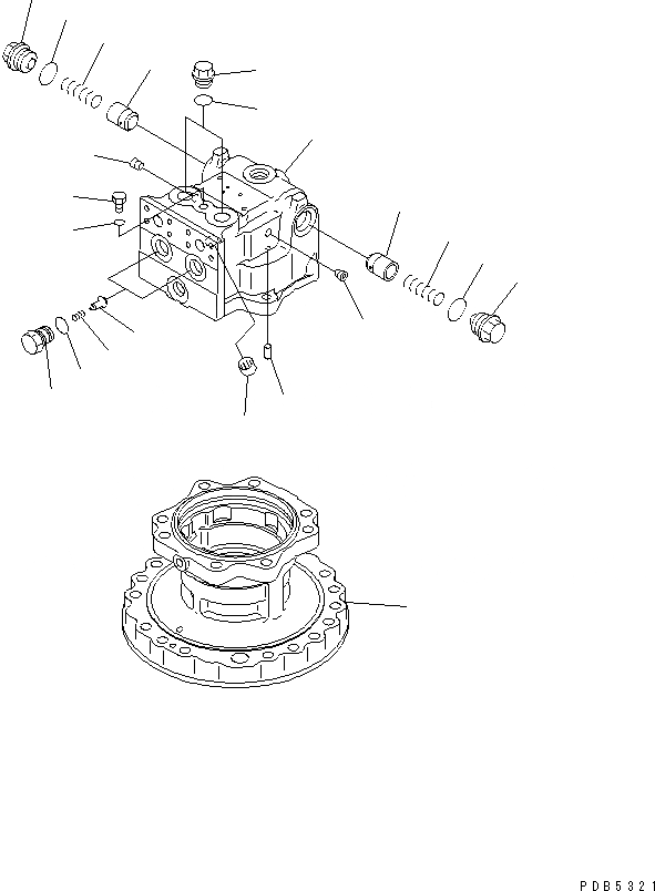 Схема запчастей Komatsu PC210LC-6G - МОТОР ПОВОРОТА (/) (С ПОВОРОТН. BY-PASS КЛАПАН)(№9-979) ОСНОВН. КОМПОНЕНТЫ И РЕМКОМПЛЕКТЫ