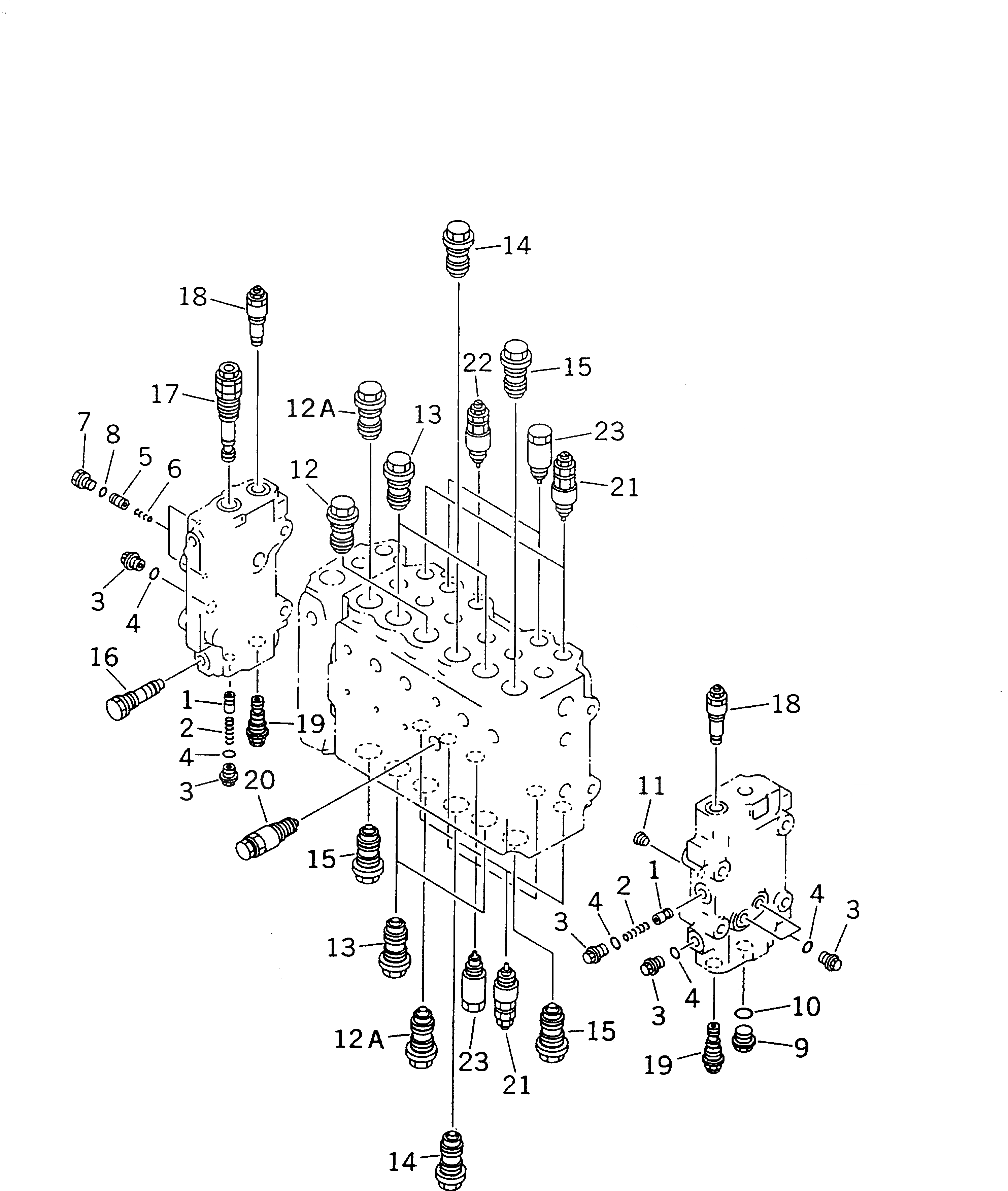 Схема запчастей Komatsu PC210LC-6K - ОСНОВН. КЛАПАН (-АКТУАТОР) (/)(№K-K) ГИДРАВЛИКА