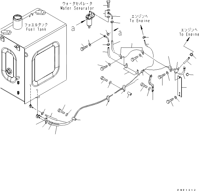 Схема запчастей Komatsu PC210LC-7K - ТОПЛИВНАЯ ЛИНИЯ (ТРУБЫ) ТОПЛИВН. БАК. AND КОМПОНЕНТЫ