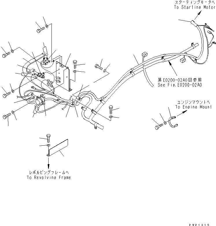 Схема запчастей Komatsu PC210LC-7K - ЭЛЕКТРОПРОВОДКА (ПРОВОДКА СТАРТЕРА) ЭЛЕКТРИКА